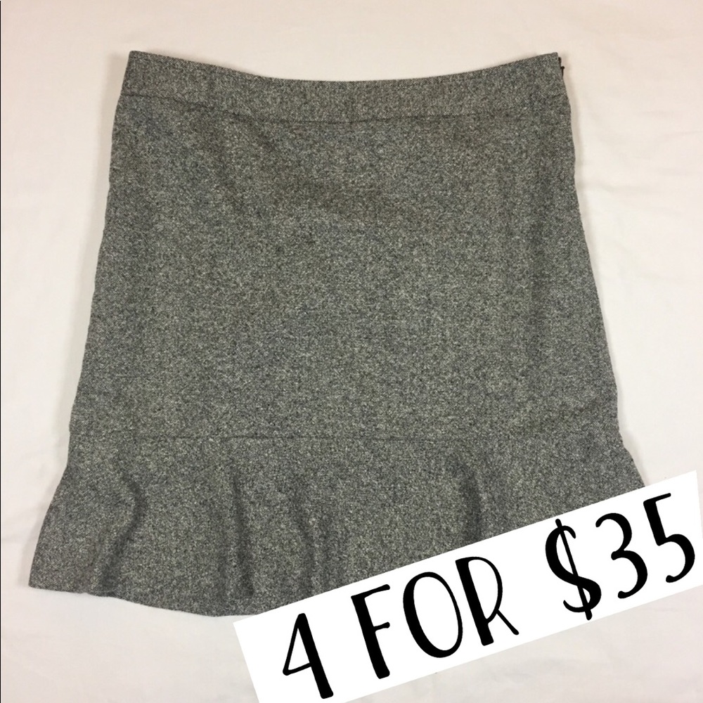 LOFT black white wool blend skirt size 12